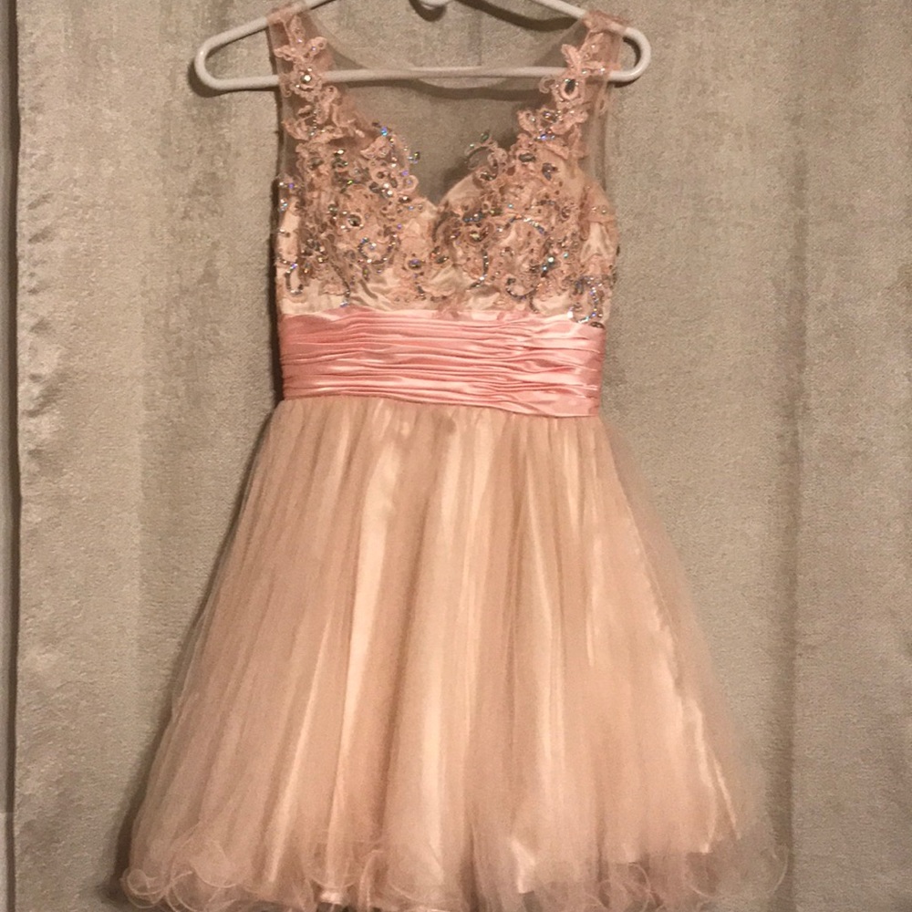 Embellished Blush Pink Prom Dress